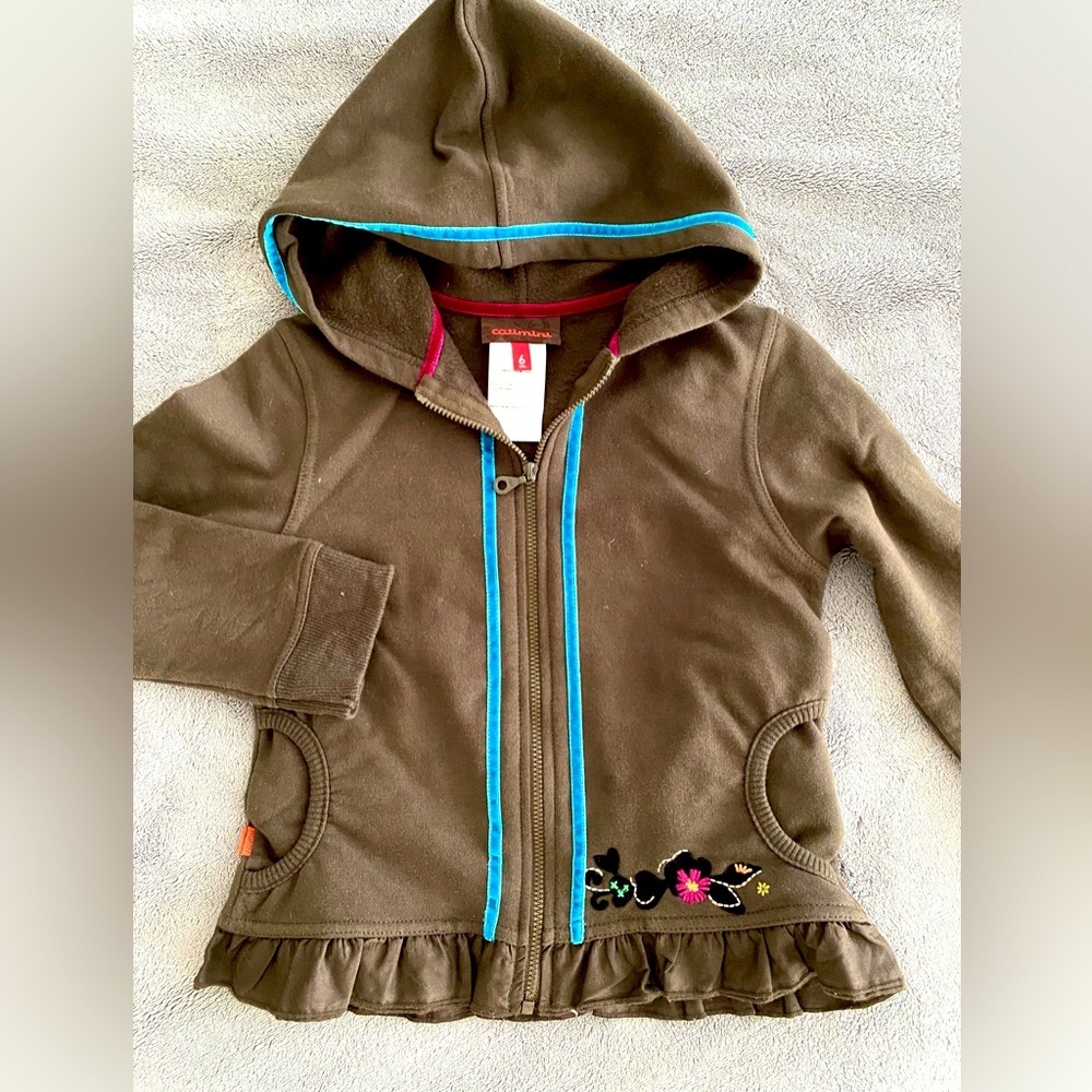 Catimini Zip Hoodie with floral appliqué